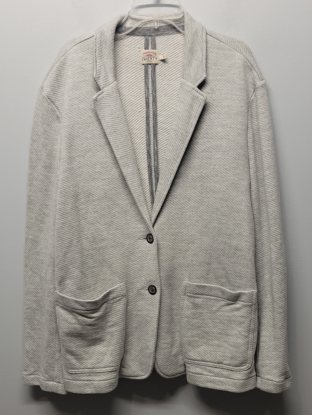Faherty Mens Inlet Knit Blazer Heather Grey size Large